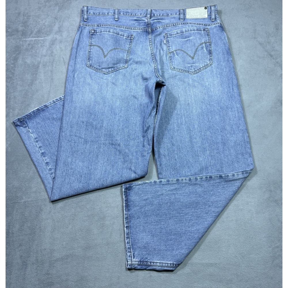 VINTAGE Levis Silver Tab Jeans Mens 42x32 Baggy Retro Y2K Cowboy Rodeo Ranch - Picture 6 of 12